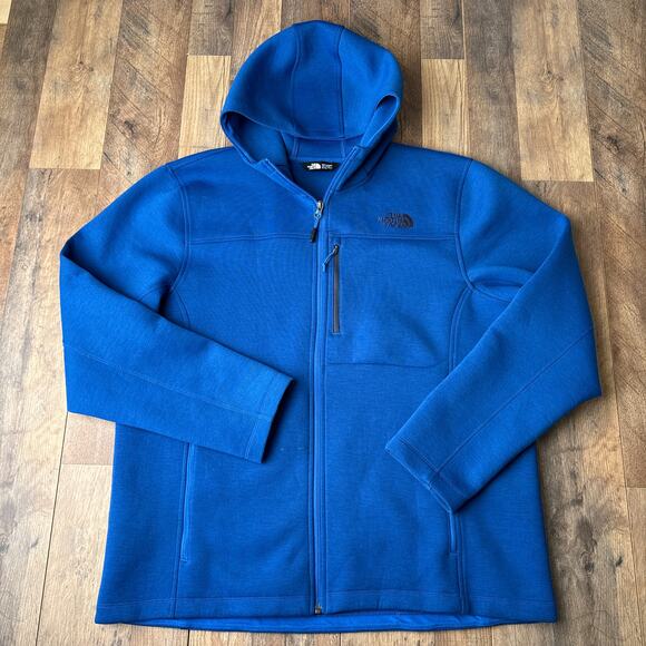 The North Face Haldee Jacket Hoodie Mens XL Blue Softshell Athletic Fitness 5477 - Picture 1 of 16